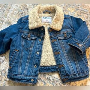 Jean jacket with fur inside, size 12-18 months ,